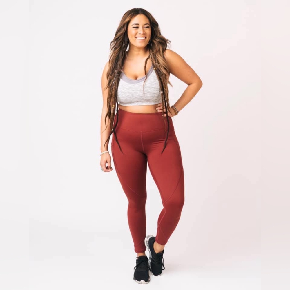 Zyia Burnt Rose Pocket Light n Tight Leggings